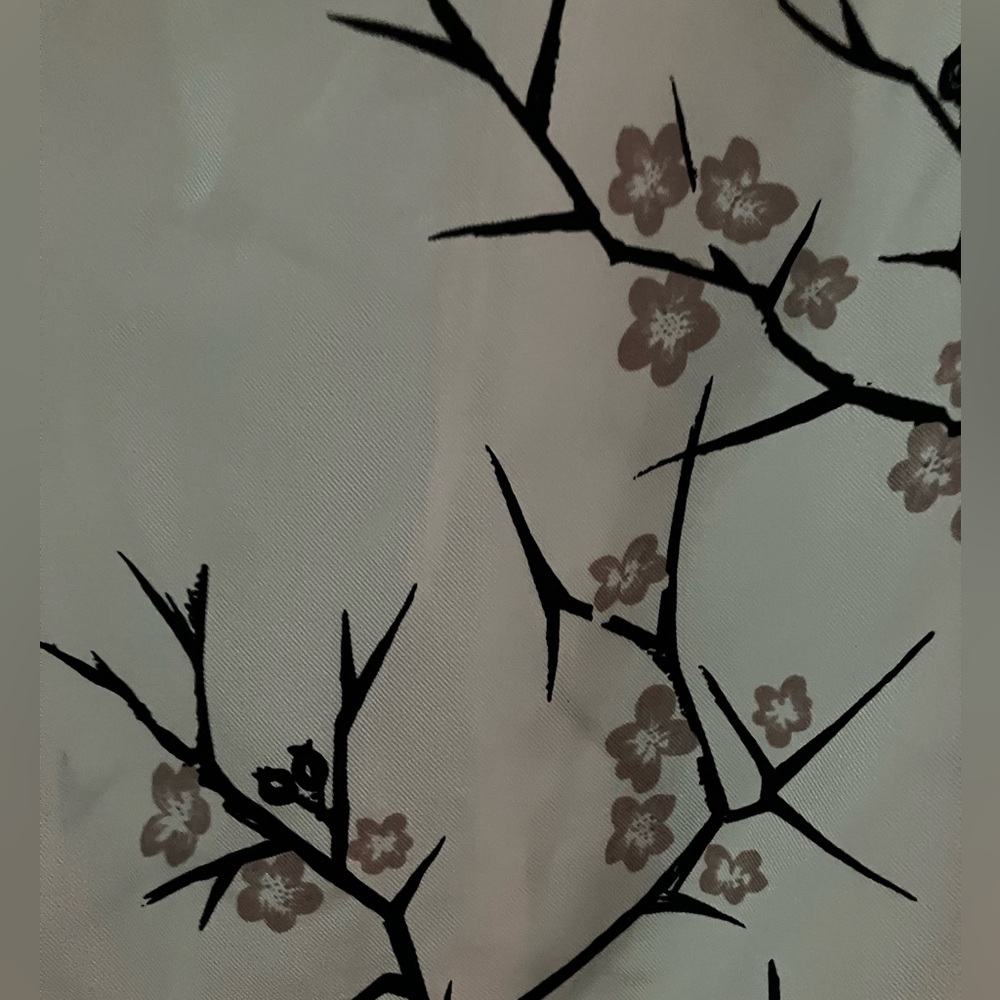 Rare EDUN 100% silk Ivory and Black Japanese Blossom Patterned Dress - Picture 3 of 10